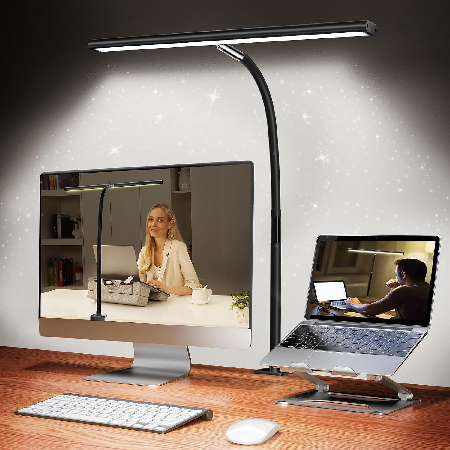 LED desk lamp with clamp mount